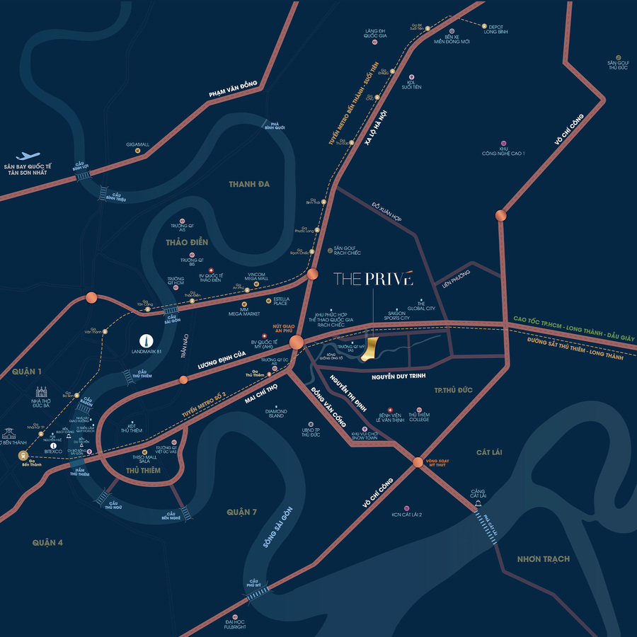 Vị trí The Privé, căn hộ Quận 2, kết nối giao thông, The Privé Quận 2, dự án căn hộ TP.HCM.